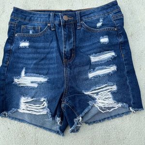 Dark denim jeans shorts